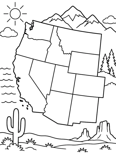 West region map coloring page