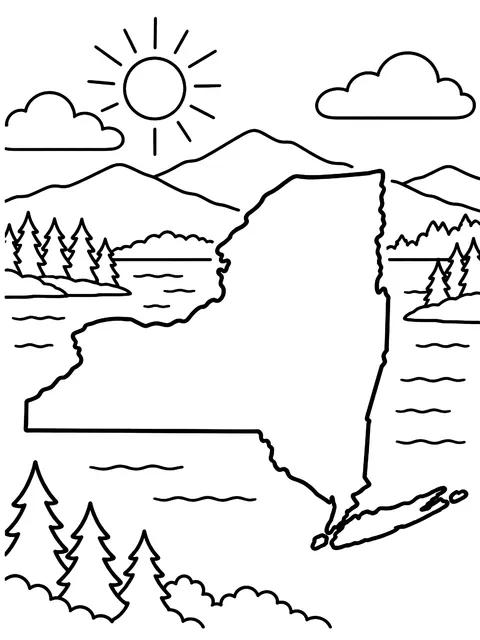 New York state outline coloring page