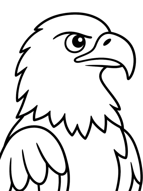 Easy Bald eagle portrait coloring page