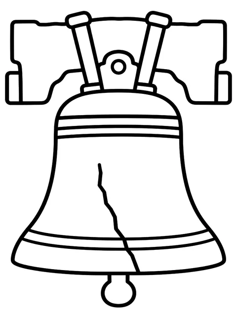 Easy Liberty Bell coloring page