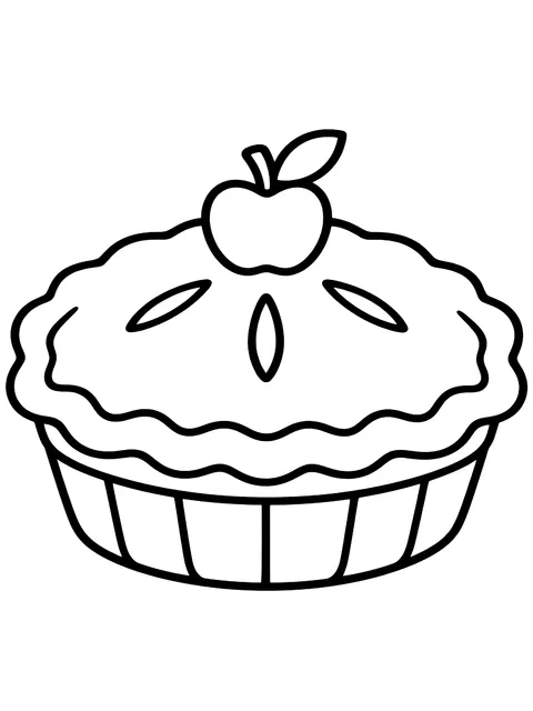 Easy Apple pie coloring page
