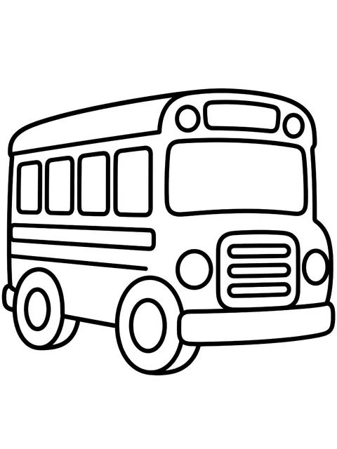 Easy Yellow school bus coloring page