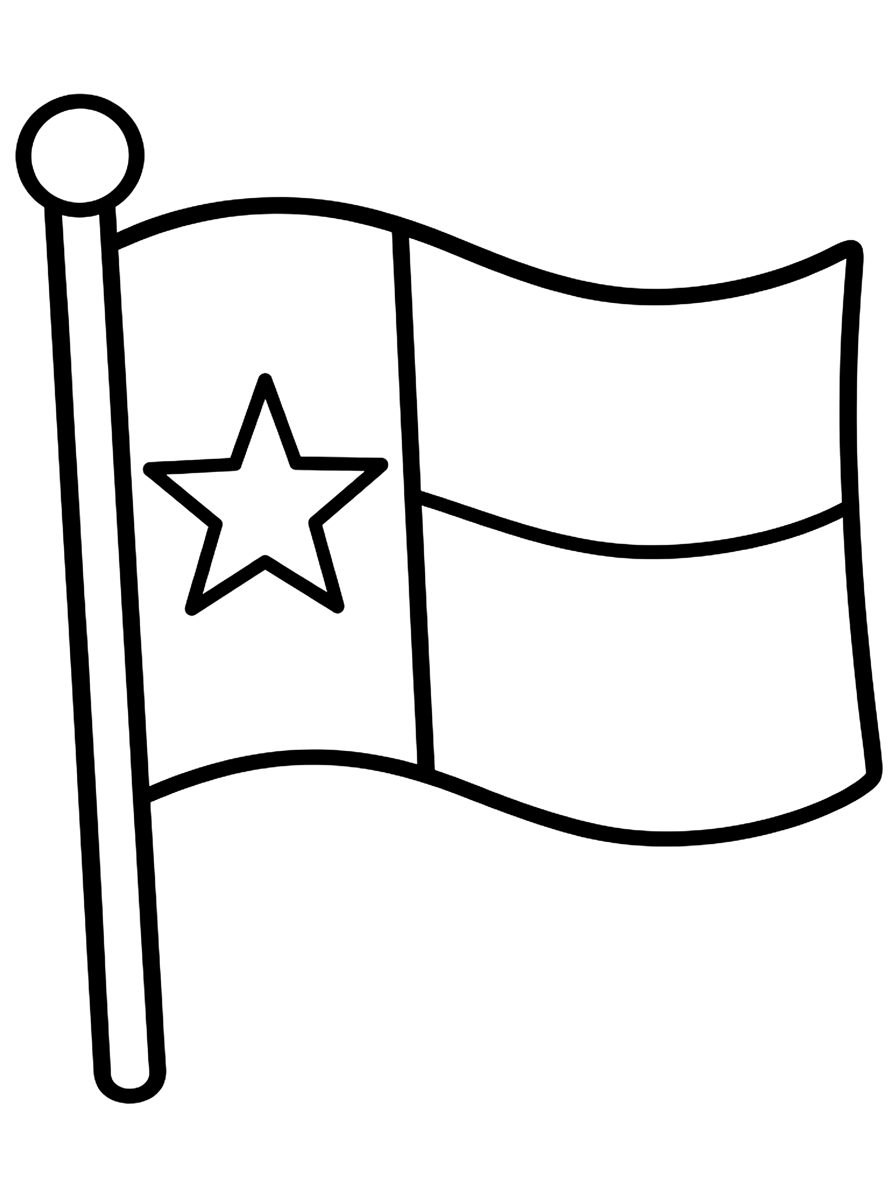 Easy Texas state flag coloring page
