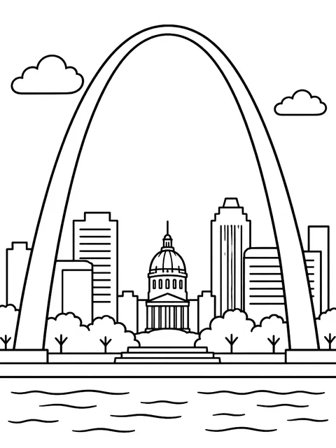 Gateway Arch coloring page