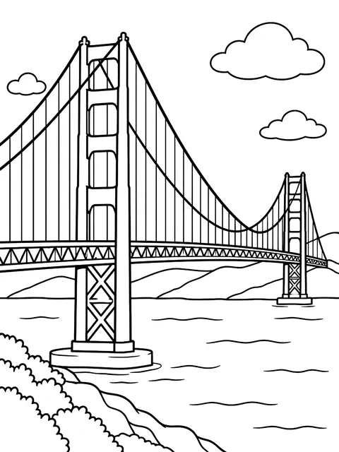 Golden Gate Bridge coloring page