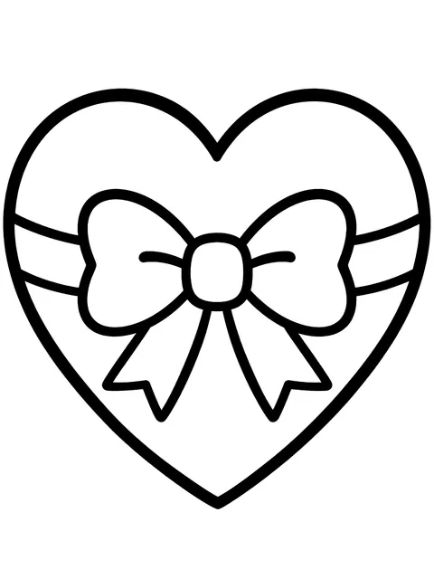 Easy Be mine heart coloring page