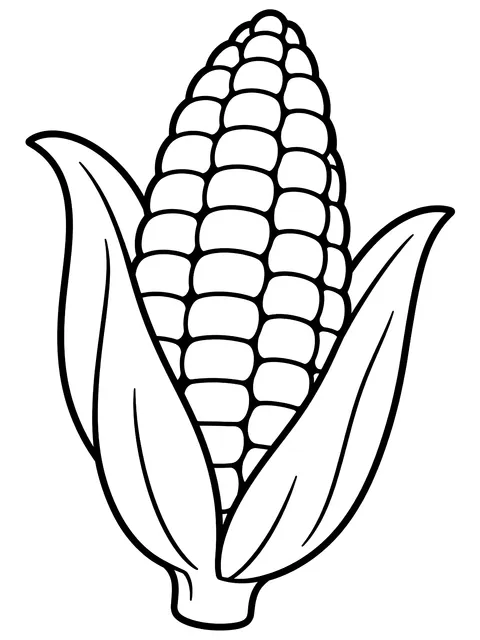 Easy Ear of corn coloring page