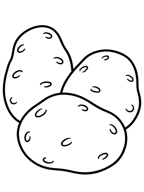 Easy Three potatoes coloring page