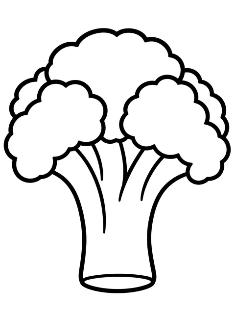 Easy Broccoli coloring page