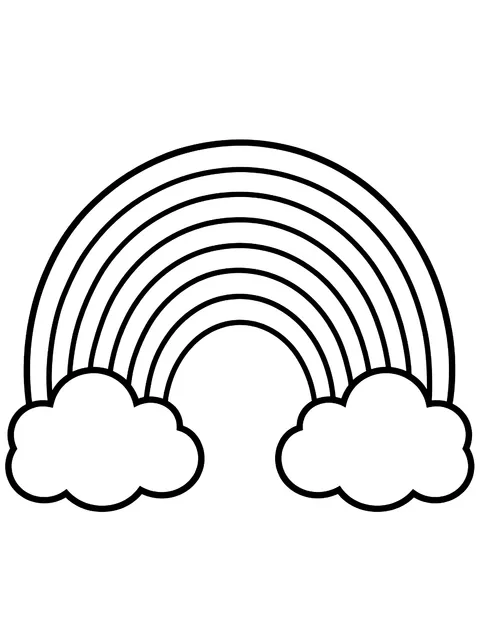 Easy Rainbow with seven bands coloring page