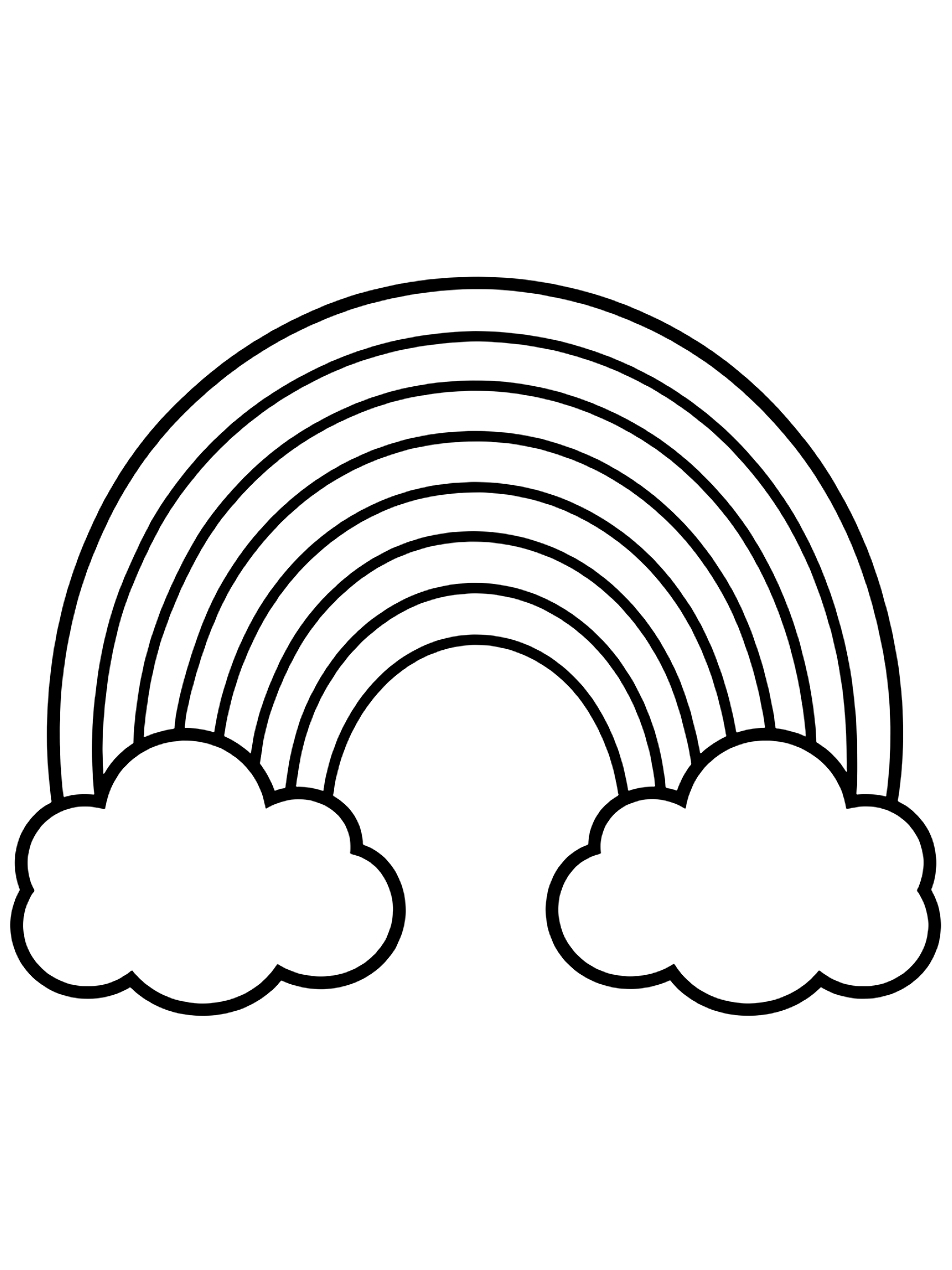Easy Rainbow with seven bands coloring page