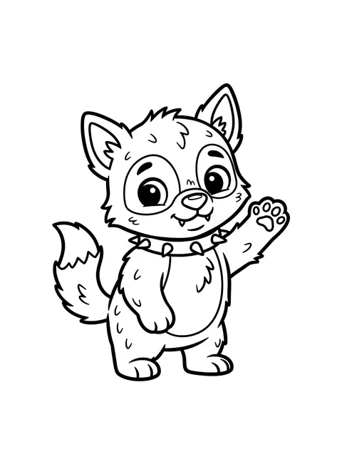 Easy Werewolf pup coloring page