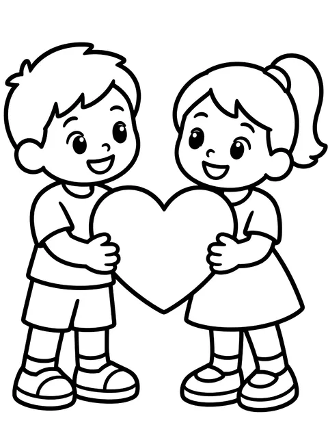 Easy Share in bubble letters coloring page