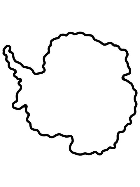 Easy Antarctica continent map coloring page